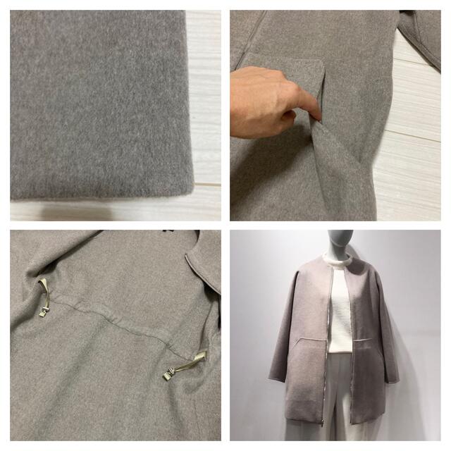 極美品◆Theory セオリー◆カシミヤ混 ノーカラーコート BELL COAT