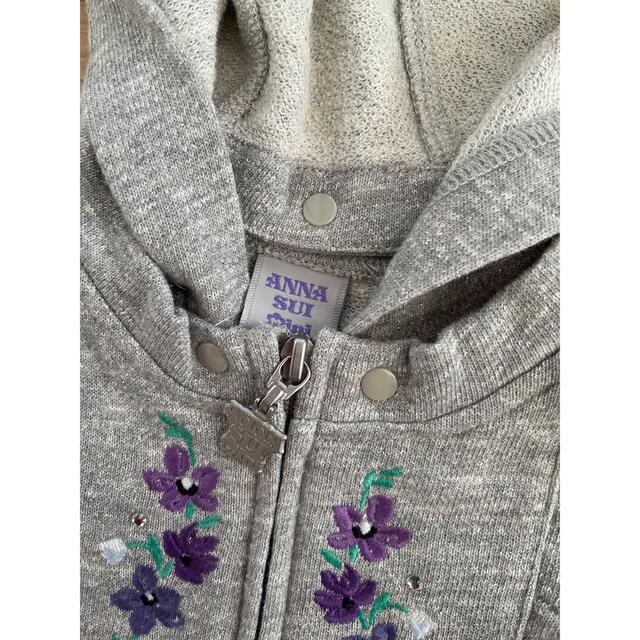 ANNA SUI mini - アナスイミニ 花刺繍 パーカー 120の通販 by はな ANNA SUI mini - アナスイミニ 花刺繍 パーカー 120の通販 by はな