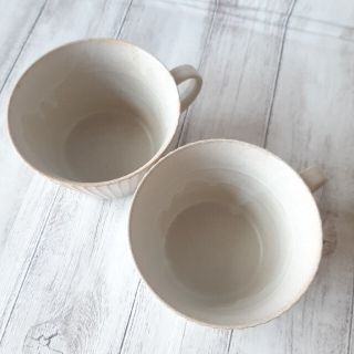6個】新品 日本製 美濃焼 しのぎ スープカップ マグカップ ナチュラル