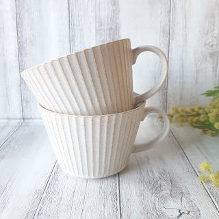 6個】新品 日本製 美濃焼 しのぎ スープカップ マグカップ ナチュラル