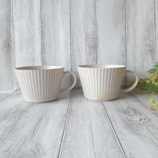 6個】新品 日本製 美濃焼 しのぎ スープカップ マグカップ ナチュラル