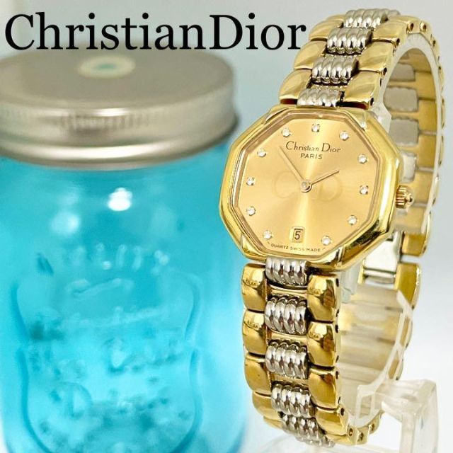 Christian Dior(クリスチャンディオール)の専用32 クリスチャンディオール時計11Pダイヤ　レディース腕時計　アンティーク レディースのファッション小物(腕時計)の商品写真