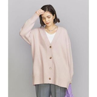 ビューティアンドユースユナイテッドアローズ(BEAUTY&YOUTH UNITED ARROWS)のウールカシミヤ アクアオーバーVネックカーディガン　ビューティアンドユース(カーディガン)