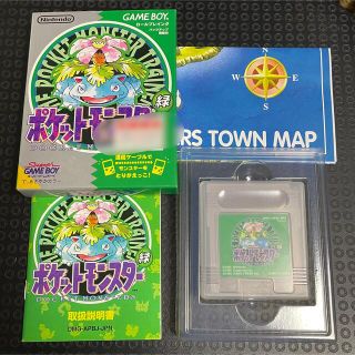 ゲームボーイ(ゲームボーイ)のゲームボーイ　ソフト　ポケットモンスター　緑　ポケモン(携帯用ゲームソフト)