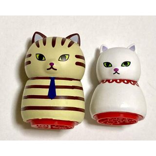 ねこのはんこガチャ　白猫＆キジトラ(はんこ)