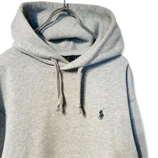 ポロラルフローレン(POLO RALPH LAUREN)の【美品】ラルフローレン フーデッドパーカー S ヘザーグレー 裏起毛(パーカー)