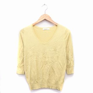 マウジー(moussy)のマウジー moussy ニット セーター 七分袖 Vネック 無地 シンプル  F(ニット/セーター)