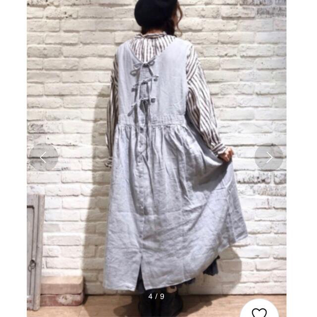 SM2(サマンサモスモス)の超美品【Slow Linen】バッグリボンジャンスカ ミント レディースのワンピース(ロングワンピース/マキシワンピース)の商品写真