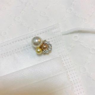 スワロフスキー(SWAROVSKI)のマスクデコ マスクピアス 3色パール(チャーム)