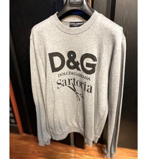 ドルチェアンドガッバーナ(DOLCE&GABBANA)の極美品ドルチェ＆ガッバーナD&Gスウェット44ロゴSトレーナー灰色クリーニング(スウェット)