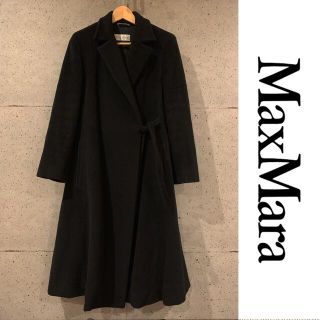 マックスマーラ(Max Mara)のMAX MARA 白タグ ブラック ロングコート JIサイズ 36(ロングコート)