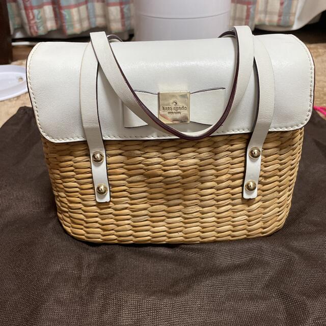 kate spade new york - ケイトスペード かごバッグ 白の通販 by lav's kate spade new york - ケイトスペード かごバッグ 白の通販 by lav's