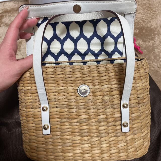 kate spade new york - ケイトスペード かごバッグ 白の通販 by lav's kate spade new york - ケイトスペード かごバッグ 白の通販 by lav's