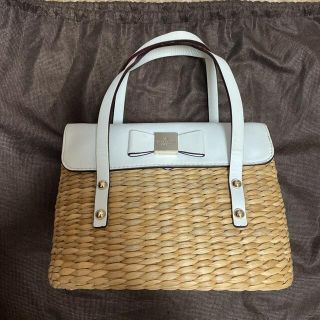 ケイトスペードニューヨーク(kate spade new york)のケイトスペード　かごバッグ　白(かごバッグ/ストローバッグ)