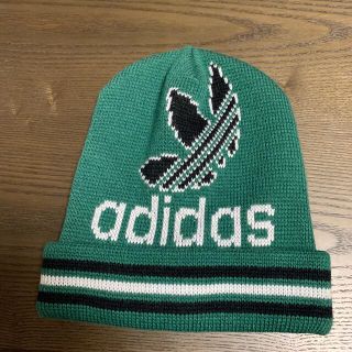 アディダス(adidas)のニット帽子　adidas メンズ　ダークグリーン(ニット帽/ビーニー)