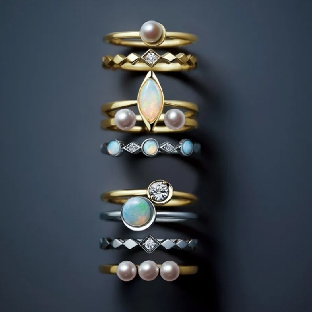ドのみのお STAR JEWELRY - STAR JEWELRY K10WG オパール×ダイヤ