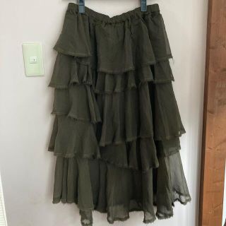 コムデギャルソン(COMME des GARCONS)のコムデギャルソン  カーキ　スカート(ロングスカート)