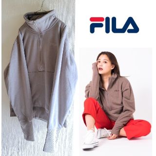 フィラ(FILA)のFILA/裏起毛 ワンポイント刺繍 ハーフジップトレーナー(トレーナー/スウェット)