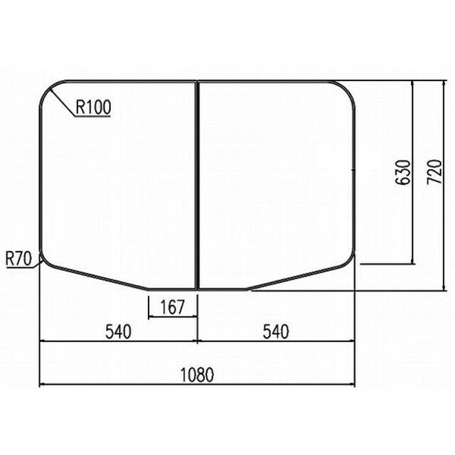 LIXIL　INAX　水回り部品 浴室部品 風呂フタ 組フタ　３枚組み 奥行き寸法７４０ｍｍ〜７９９ｍｍ：組フタ（YFK-1576C(5)） - 1