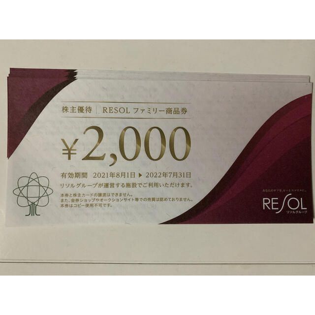 リソル　株主優待　20,000円