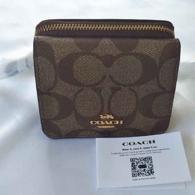 新品★COACH コーチ★ 三つ折りレザー ウォレット ブラウン コイン入あり 6