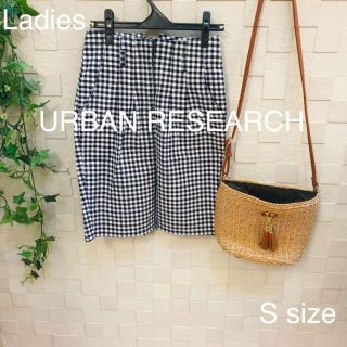 アーバンリサーチ(URBAN RESEARCH)の☆URBAN RESEARCH ギンガムチェック タイトスカート　ハイウエスト(ひざ丈スカート)