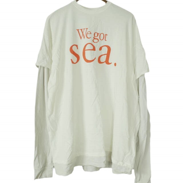 SEA 21SS コットンバイカラー4XLレイヤードロングスリーブTシャツ