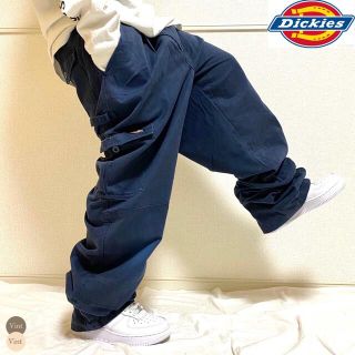 ディッキーズ(Dickies)の90s ディッキーズ ダブルニー カーゴパンツ ワンポイントロゴ ゆるだぼ(ワークパンツ/カーゴパンツ)