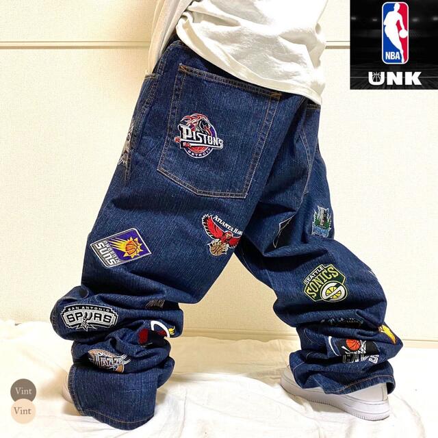 UNK DENIM ワイド 刺繍 NBA オールスター パンツ デニム