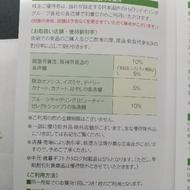 阪神百貨店(ハンシンヒャッカテン)の1枚　阪急百貨店　阪神百貨店　株主優待券　割引券　イズミヤ チケットの優待券/割引券(ショッピング)の商品写真