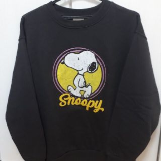 新品未使用】スヌーピーの裏起毛サークルプリントクルーネック