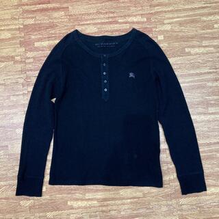 バーバリーブラックレーベル(BURBERRY BLACK LABEL)のBURBERRY BLACK LABEL ヘンリーネックカットソー黒　サイズ2(Tシャツ/カットソー(七分/長袖))