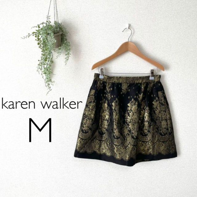 KAREN WALKER - karen walker スカート ミニスカート 美品 US4 黒 ゴールドの通販 by Mon Glueck｜ カレンウォーカーならラクマ