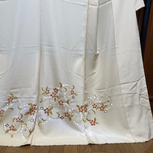 新品未仕立 正絹 刺繍 地紋入り友禅訪問着(八掛け付)黒地