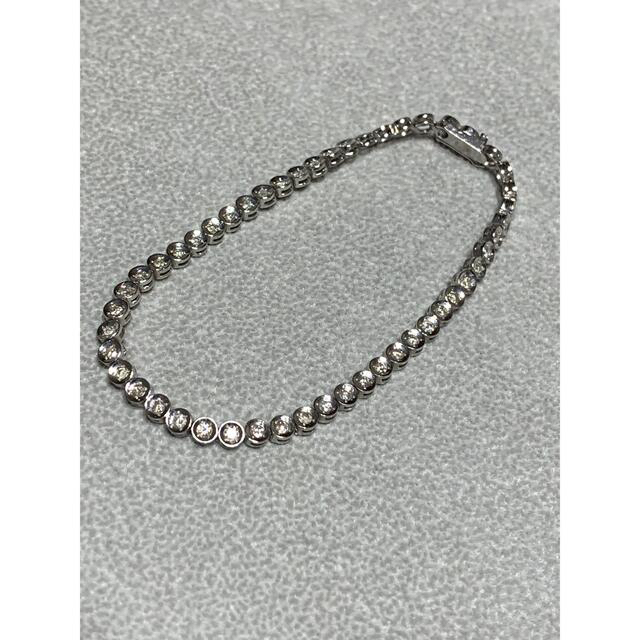 テニスブレスレット 18金WG 天然ダイヤモンド1.00ct 【代引き不可