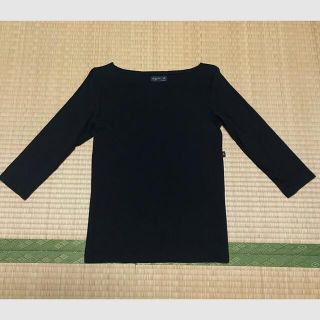 アニエスベー(agnes b.)の【美品】agnes b. アニエスベー  七分丈カットソー 　ブラック(カットソー(長袖/七分))