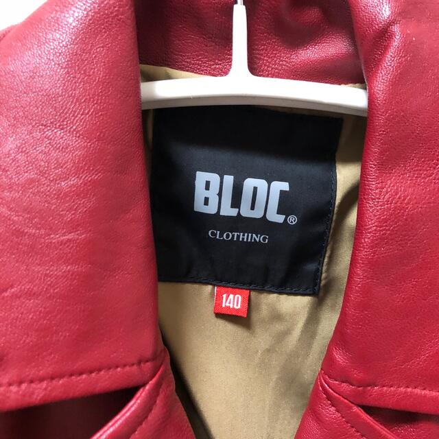 BLOC(ブロック)のBLOK キッズライダースジャケット　赤140㎝ キッズ/ベビー/マタニティのキッズ服男の子用(90cm~)(ジャケット/上着)の商品写真