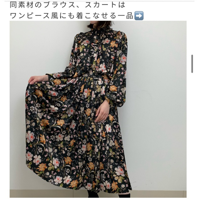総合3位 DOUBLE Sov.完売品♡花柄プリーツワンピース 36の通販 by