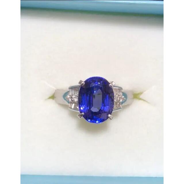 Pt900 1.14ct 0.33ct タンザナイト ダイヤモンド リング-