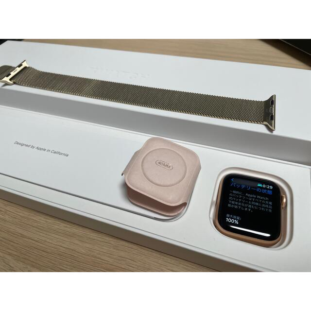 メンズ【バッテリー100%】Apple Watch6 ミネラーゼループ