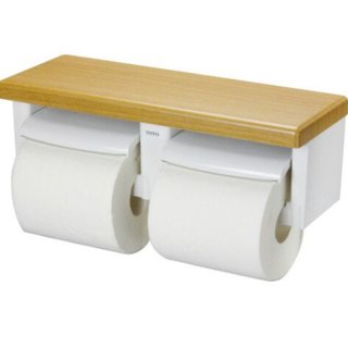 トートー(TOTO)のトイレットペーパーホルダー＜ＴＯＴＯ＞YH600FM#ML 棚付二連紙巻器(トイレ収納)