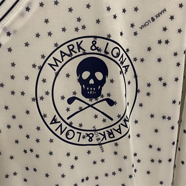 MARK&LONA(マークアンドロナ)の【MARK&LONA】マークアンドロナ/Vネックプルオーバー/白/M/良品 スポーツ/アウトドアのゴルフ(ウエア)の商品写真