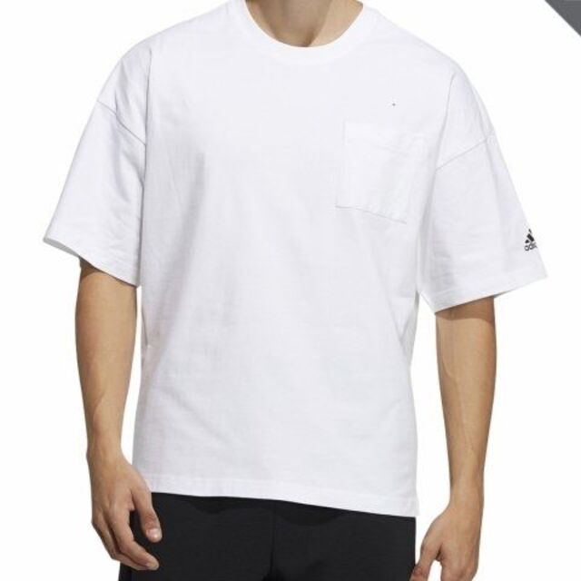 adidas(アディダス)の新品タグ付★アディダス★ポケット付き半袖Ｔシャツ★3,839円の品★Oサイズ★白 メンズのトップス(Tシャツ/カットソー(半袖/袖なし))の商品写真