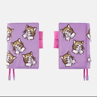 ほぼ日手帳 Hobonichi Techo Candy Stripper キャンディストリッパー SPRUCED UP CAT キャット 手帳カバー A5 パープル系【極上美品】