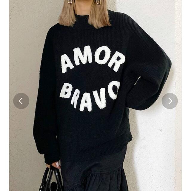 GYDA(ジェイダ)のGYDA  ⭐︎AMOR  BRAVO サガラニットトップス⭐︎   値下げ不可 レディースのトップス(ニット/セーター)の商品写真