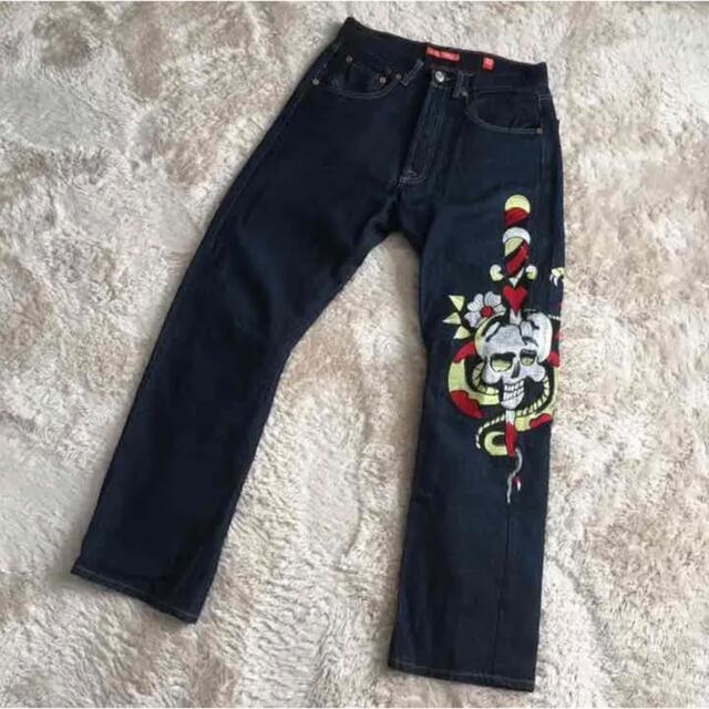 Ed Hardy(エドハーディー)のED HARDY エドハーディー デニムパンツ スカル メンズのパンツ(デニム/ジーンズ)の商品写真