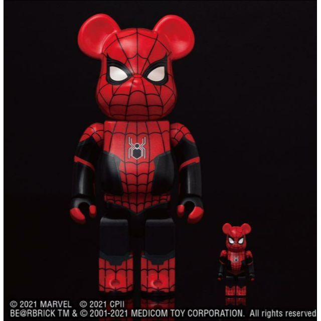 MEDICOM TOY(メディコムトイ)のBE@RBRICK UPGRADED SUIT100%&400% スパイダーマン エンタメ/ホビーのフィギュア(アメコミ)の商品写真