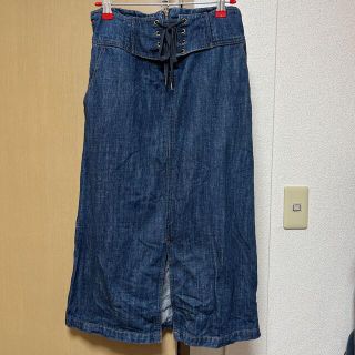 ダブルクローゼット(w closet)の【w closet】レースアップデニムスカート(ロングスカート)