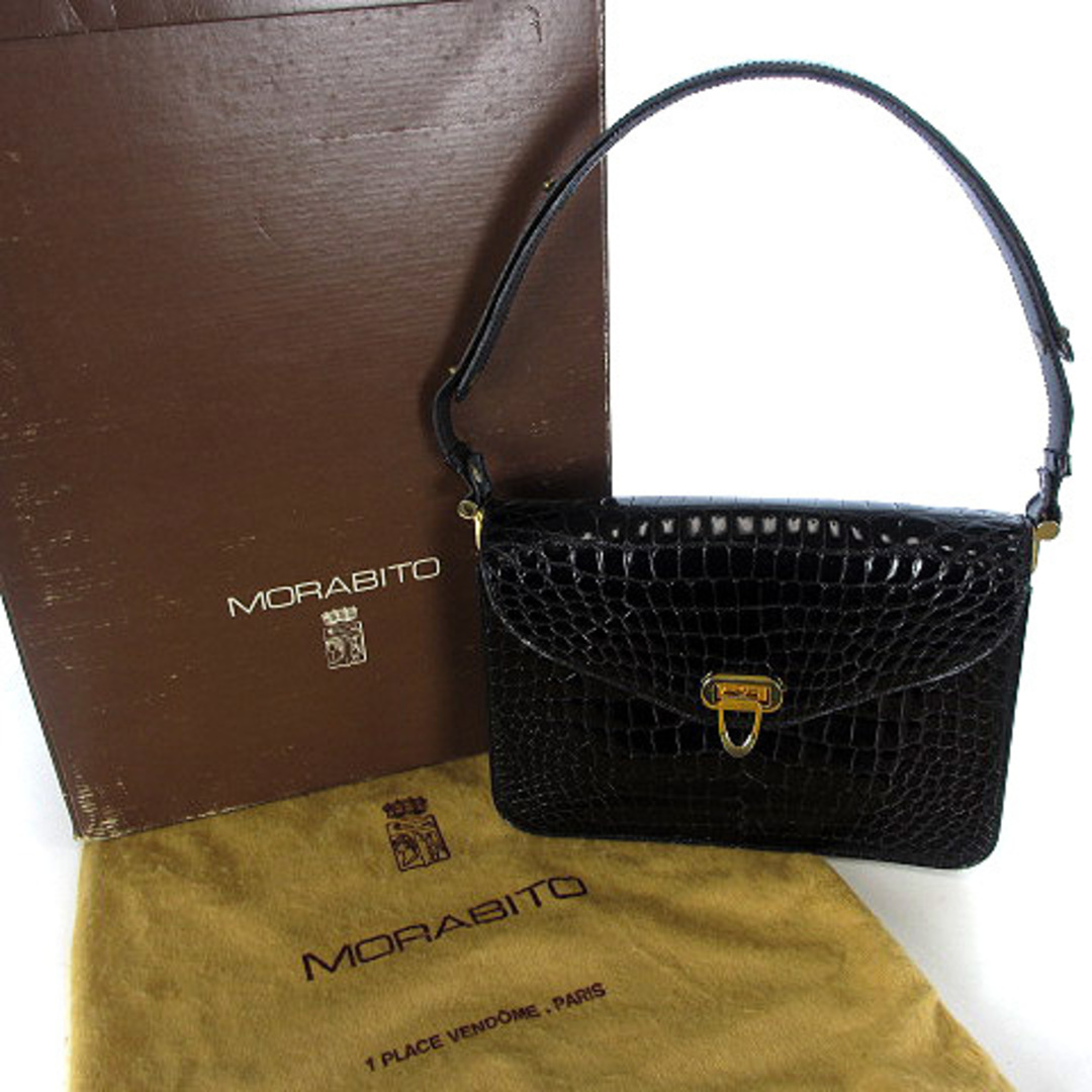超格安一点 - MORABITO モラビト 黒 ゴールド金具 ワニ革 ワン ...