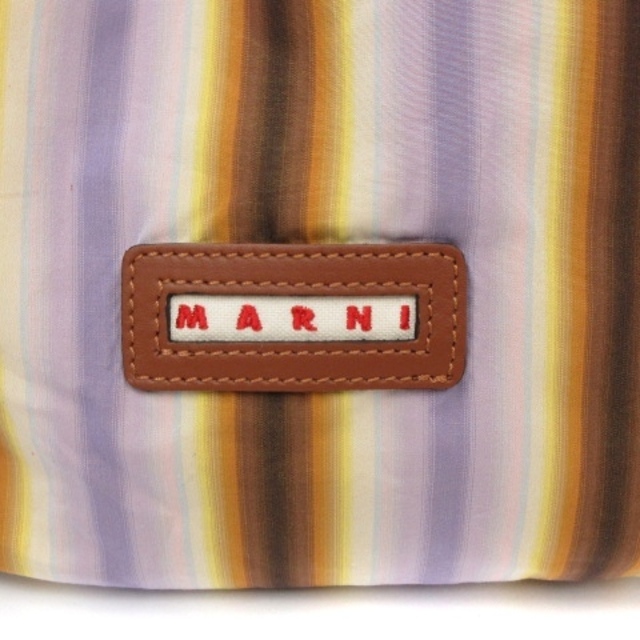 Marni(マルニ)のマルニ 良品 19SS 巾着袋 バッグ ストライプ パープル系 マルチカラー レディースのバッグ(その他)の商品写真